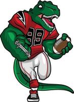 Green Dinosaur - American Football Mascot Character Design vector