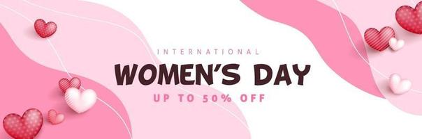 International women's Day sale banner template. vector