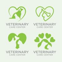 veterinary pet concept with dog and cat logo vector template