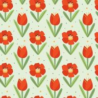 Poppy flower, tulip, natural seamless pattern, texture, background. Spring. Blooming. Packaging design, wrapping paper. vector