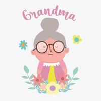 happy grandparents day cartoon design vector