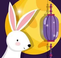 rabbit happy moon festival image vector