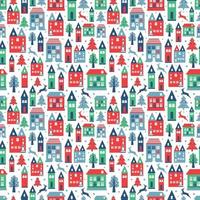 Ancient city seamless color pattern with old buildings for wallpaper or background design on white. vector