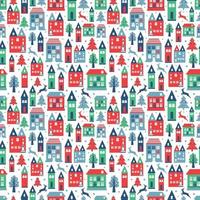 Ancient city seamless color pattern with old buildings for wallpaper or background design on white. vector