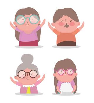 feliz día de los abuelos diseño de dibujos animados vector