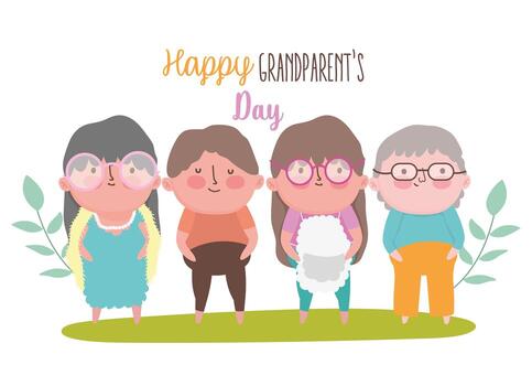 feliz día de los abuelos diseño de dibujos animados vector