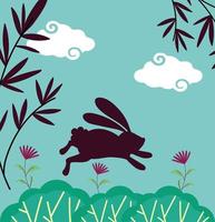 rabbit happy moon festival image vector