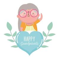 happy grandparents day cartoon design vector