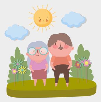 feliz día de los abuelos diseño de dibujos animados vector