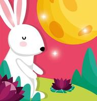 rabbit happy moon festival image vector