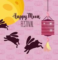 conejo feliz festival de la luna imagen vector
