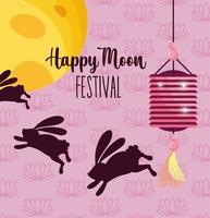 rabbit happy moon festival image vector