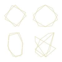 gold geometric frame set vector