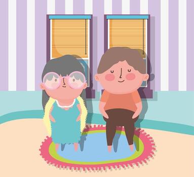 feliz día de los abuelos diseño de dibujos animados vector