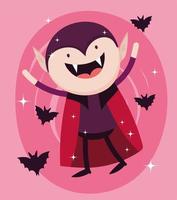 Happy halloween image with cute vampire vector