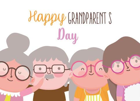 feliz día de los abuelos diseño de dibujos animados vector