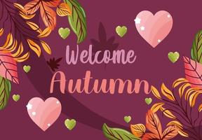 welcome autumn leaves season image vector