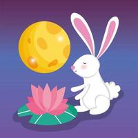 rabbit happy moon festival image vector