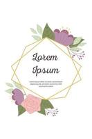 Wedding invitation card with decorative frame e floral elements vector