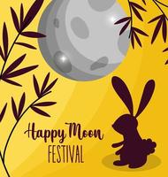 rabbit happy moon festival image vector