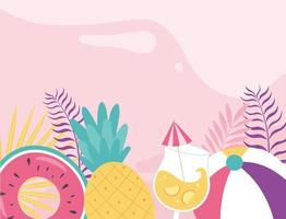 Cute summer vibes background vector