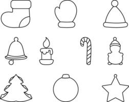 Christmas elements, illustration, vector on white background set