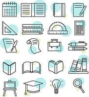 conjunto de iconos de necesidades educativas vector