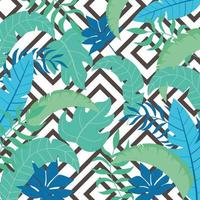 Summer tropical leaves background vector