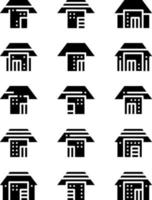 Types of houses, illustration, vector on white background set