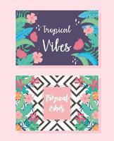 Natural and tropical vibes background set vector