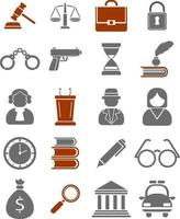 Law and order icon set vector