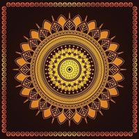 Luxury mandala background with golden decoration vector