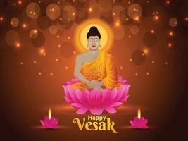 Creative illustration of happy vesak vector