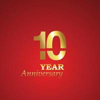 Anniversary Logo Vector Template Design Illustration gold and red