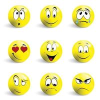 Set of Emoticons. Set of Emoji. Smile icons isolated on the white background.