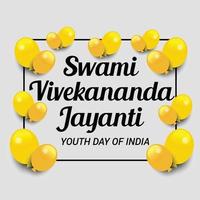 ilustración vectorial de swami vivekananda jayanti, día nacional de la juventud. vector