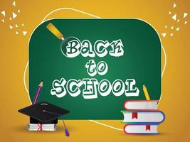 Back to school background and school supplies vector