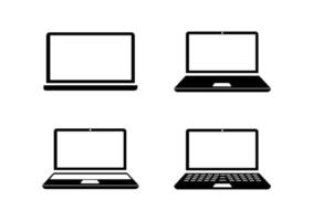 PC icon set with white empty touch screen vector