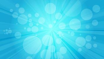 Blue sanny rays background. Sparkling magical dust particles. Vector illustration.