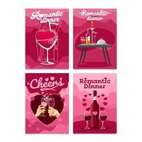 Valentine Dinner Date Card vector