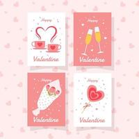 conjunto de tarjetas de felicitación del día de san valentín vector