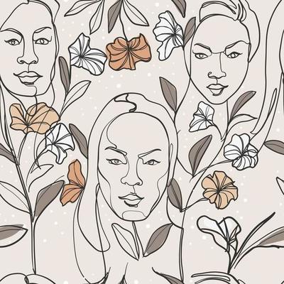 Women Faces Line Art Minimalist