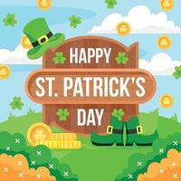 Flat Design St. Patrick's Day with Coins vector