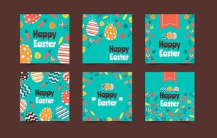 Cute Easter Egg Social Media Post Template vector