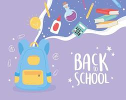 Back to school banner with education icons vector