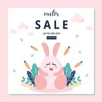 Social media post easter day sale template vector