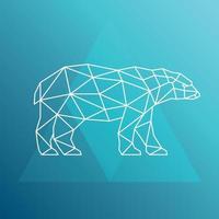 Polar bear, side view. Geometric style. Vector illustration.