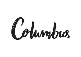 Columbus handwritten calligraphy. Hand drawn brush lettering. City lettering. vector