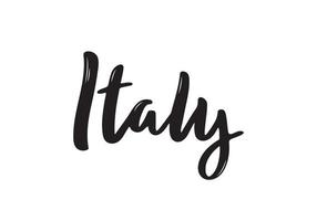 Italy handwritten calligraphy. Hand drawn brush lettering. Country lettering. vector