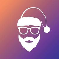 Santa Claus with mustache and beard. Merry Christmas and Happy New Year. vector
